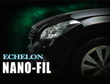 黒い車体前方画像にECHELON NANO-FIL（エシュロンナノフィル）商品名が載っている画像